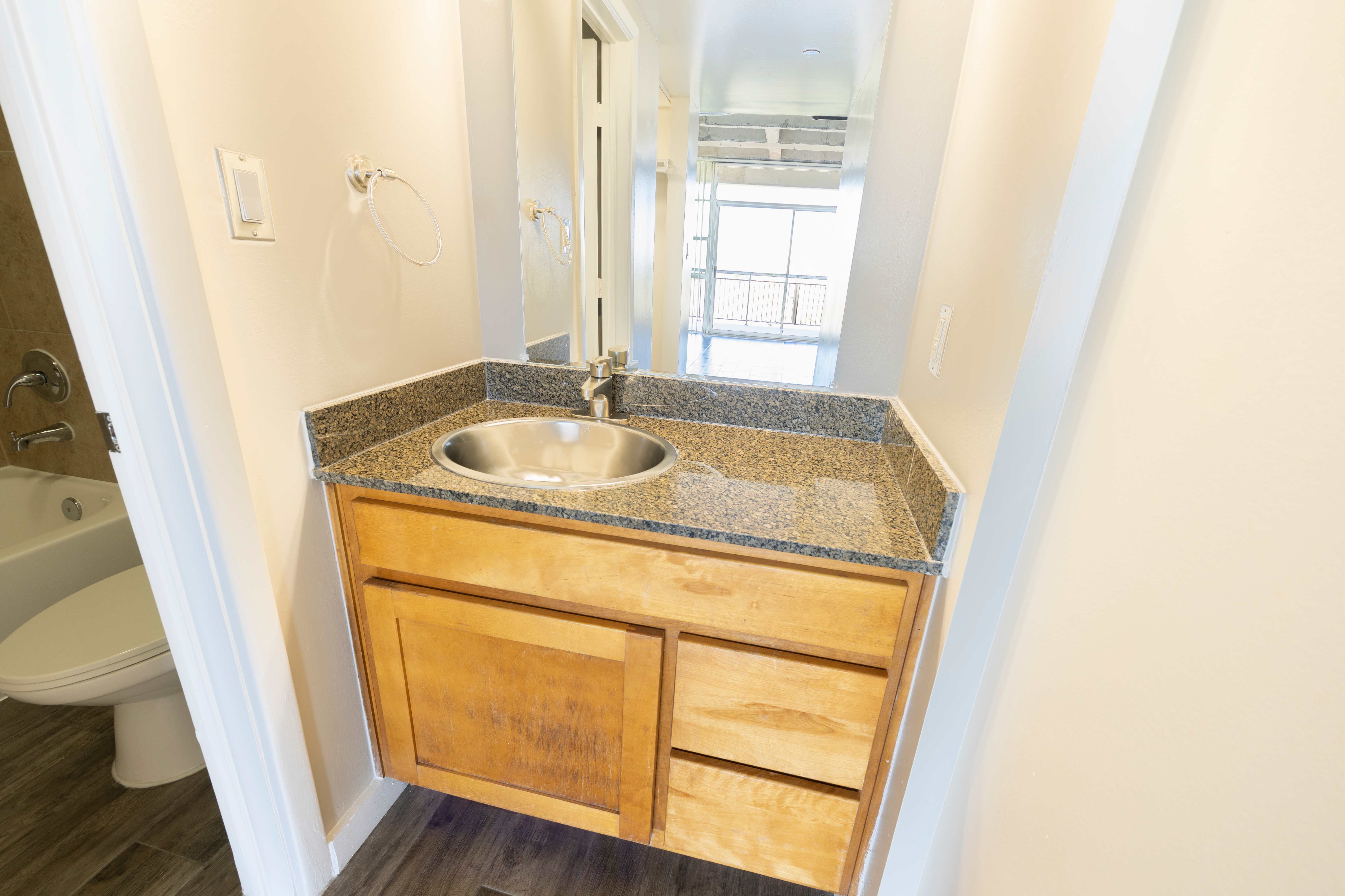 Bathroom with granite counter