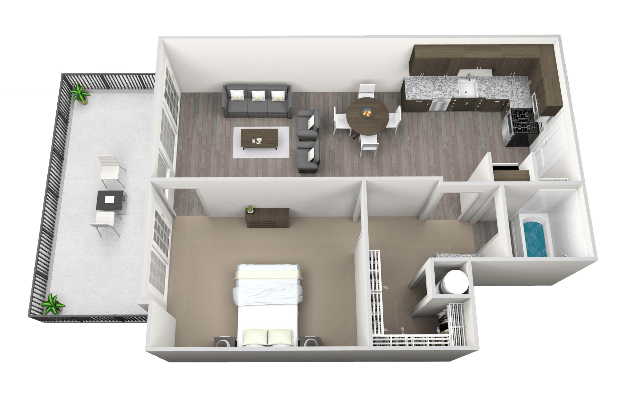 One Bedroom floor plan drawing