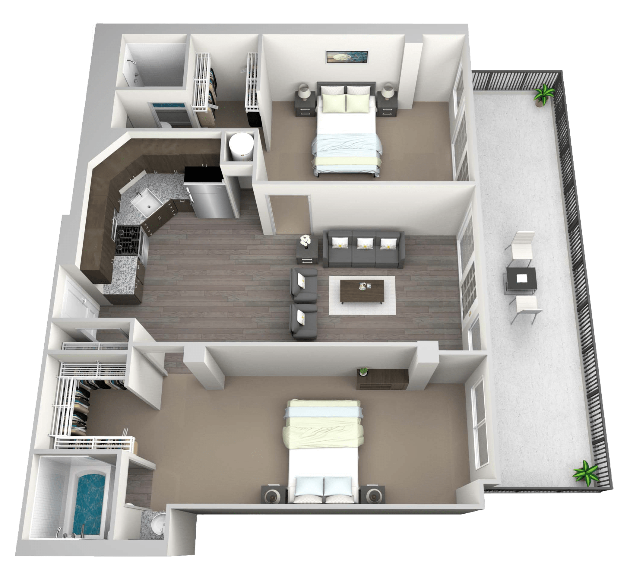 Two Bedroom floor plan drawing